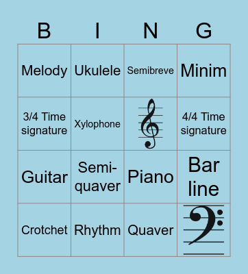 Musical Terms Bingo Card