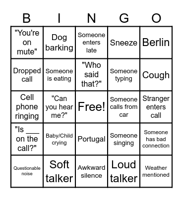 Virtual Farewell Party Bingo Card