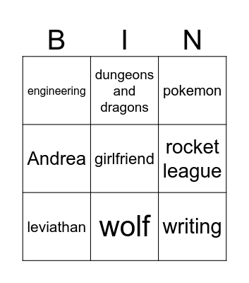 infinite craft Bingo Card