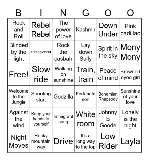Music Bingo 24 Bingo Card