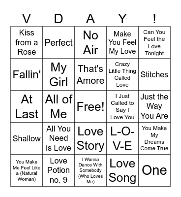 Valentine's Day Bingo Card