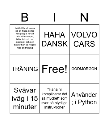 Jimmy Bingo Card
