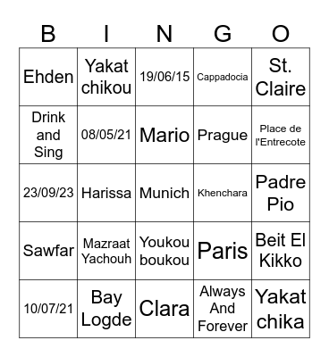 Love Bingo Card