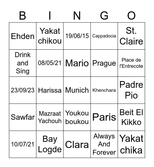 Love Bingo Card