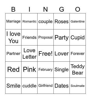 Valentine's Day Bingo Card