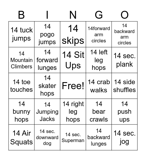 Valentine's Day Bingo Card