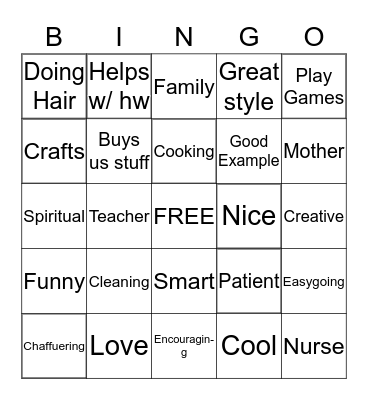 Happy Mother's Day! Bingo Card