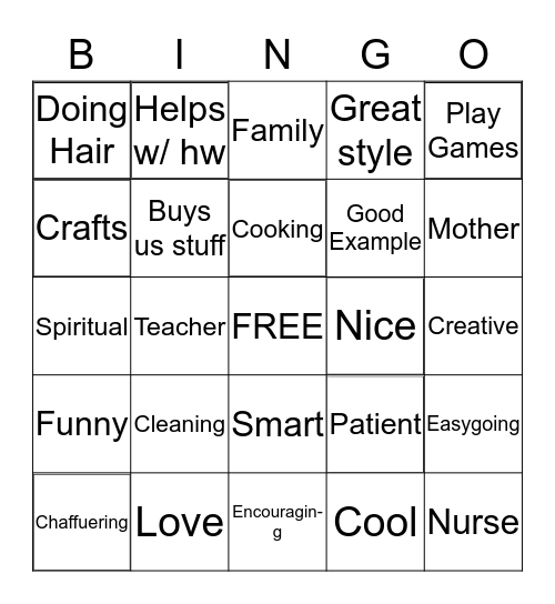 Happy Mother's Day! Bingo Card
