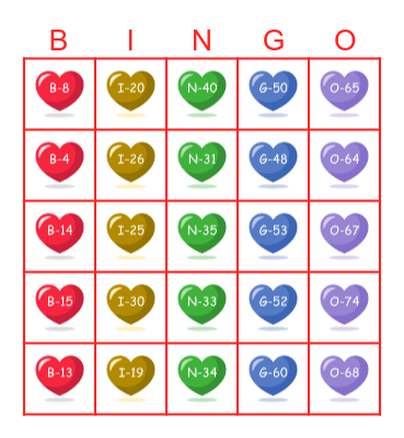 Valentine's Day Bingo Card