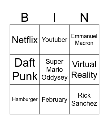 Infinite Craft Bingo Card