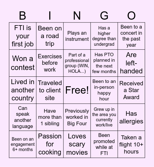 HCBT Bingo Card