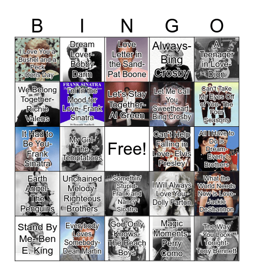 Love Songs! Bingo Card