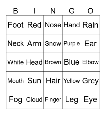 2.trinn Bingo Card