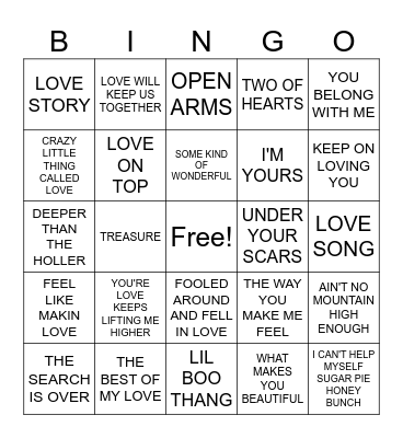 #1- VALENTINES DAY Bingo Card