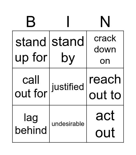 C1.3 Bingo Card
