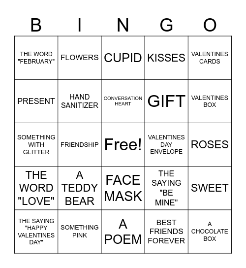 Valentine's Day - JRC Bingo Card