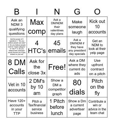 Valentines Bingo Card