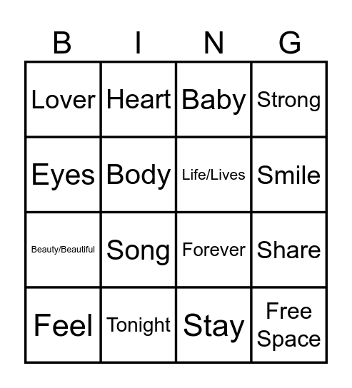 Valentine’s Day Bingo Card