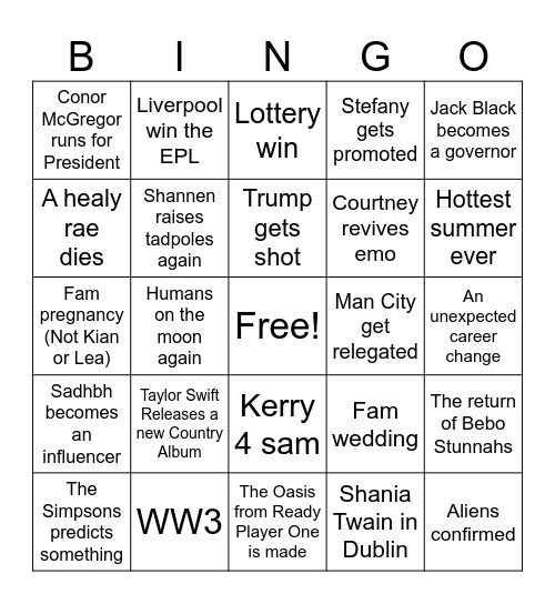 2024 Bingo Card