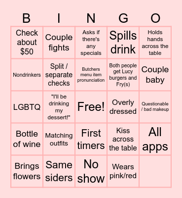 Server Bingo Card