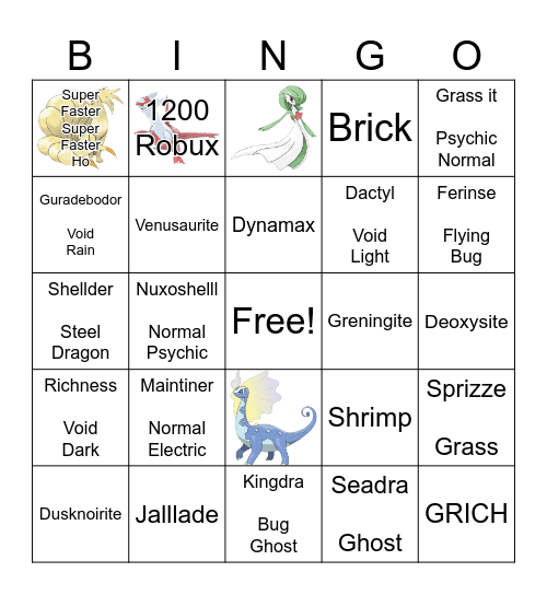 Pokemon Bingo Card
