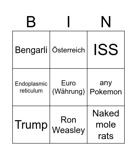 Infinite Craft Bingo Card