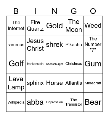Infinite Craft Bingo Card