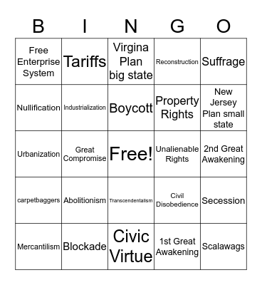 STAAR VOCABULARY Bingo Card