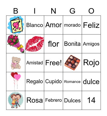 Bingo de San Valentin Bingo Card