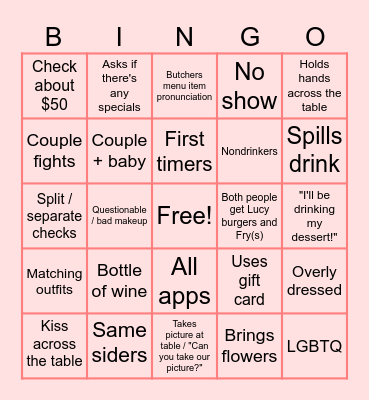Server Bingo Card