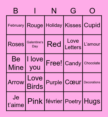 Valentine's BINGO Card