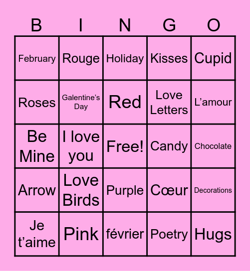 Valentine's BINGO Card