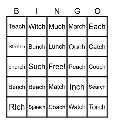 Ch Bingo Card
