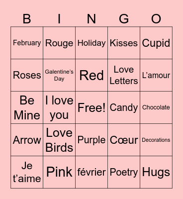 Valentine's BINGO Card