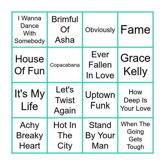 THE HIT LIST Bingo Card