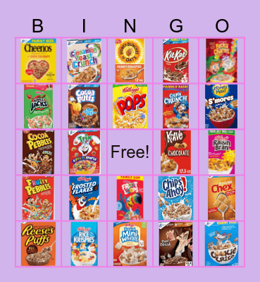 CEREAL BOWL Bingo Card