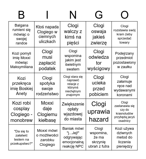 Bingo Baniaka Wydaleni #15 Bingo Card