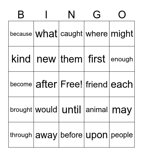 Sight Words (Blue) Bingo Card