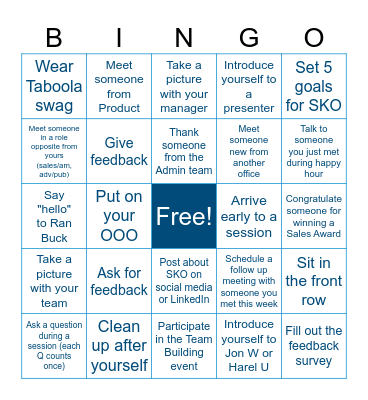SKO LATAM BINGO Card