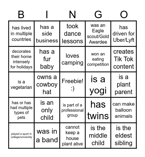 CDS Mingle Bingo Card
