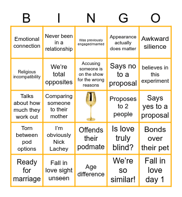 Is love truly blind?! Bingo Card