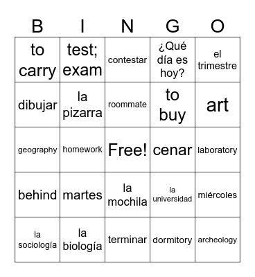 En la clase Bingo Card