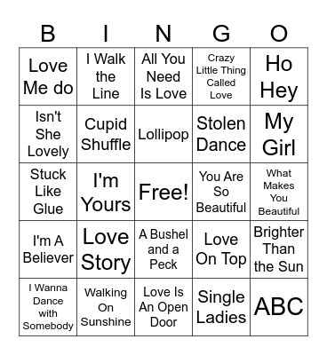SINGO! Valentine's Day Edition Bingo Card