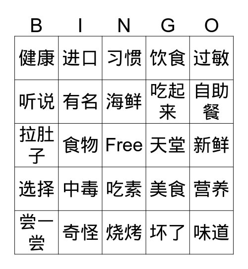 Gr.5 Int. II Q1 Bingo Card