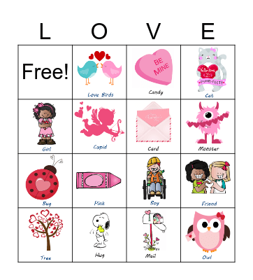 LOVE Bingo Card