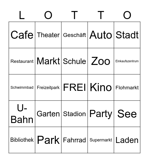 Schule Bingo Card