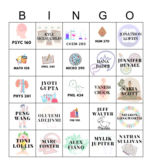 General Education Bingo Card