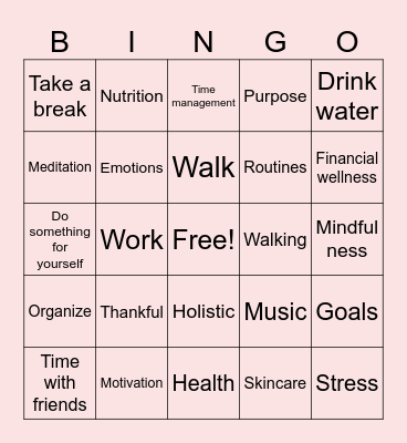 WELLNESS BINGO Card