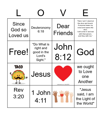 love Bingo Card