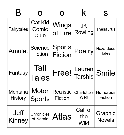 UMS Loves to Read! Bingo Card